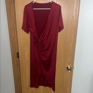 Elegant Burgundy Wrap Dress
